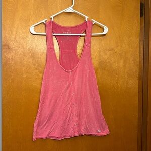 Pink loose fitting racerback tank top